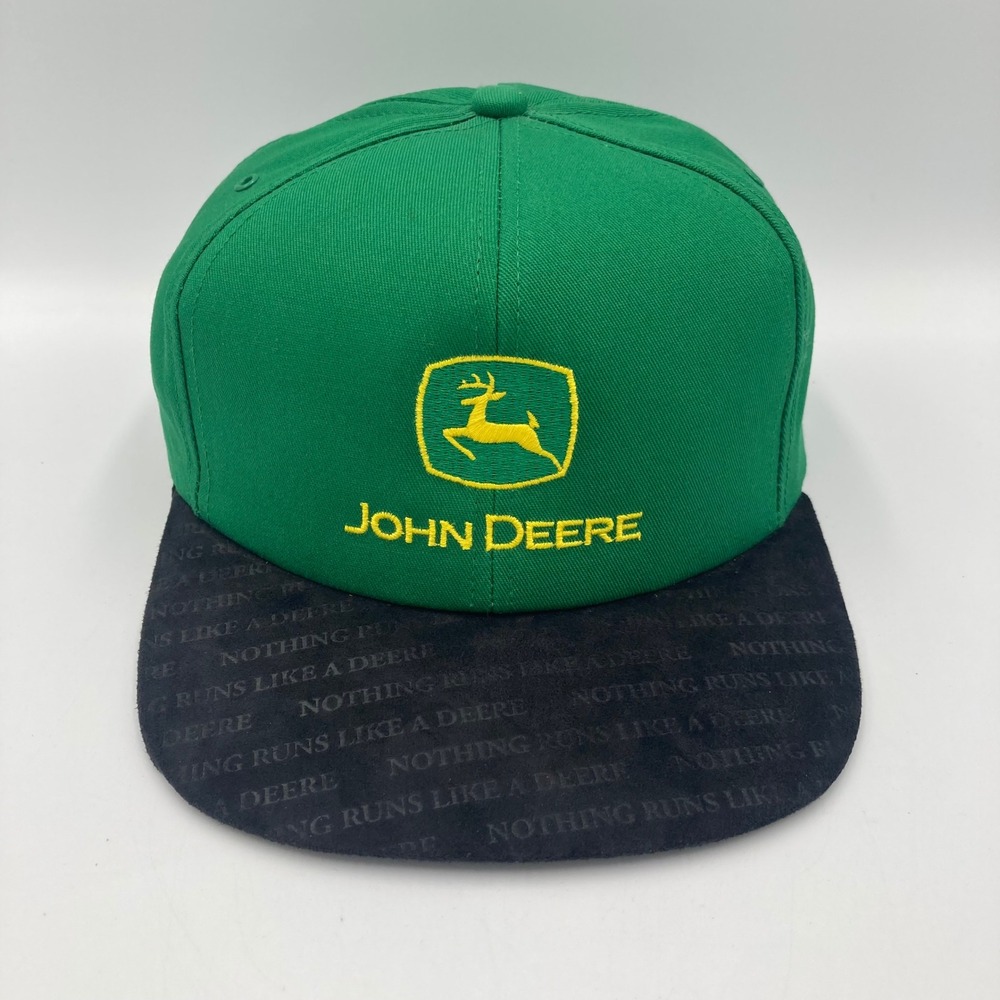 John Deere Green Black Snapback Microfiber Hat Made in‎ USA